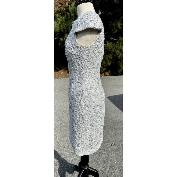 Simply Liliana Womens Silver Gray 8 Dress Sequence Formal Shimmer Sheath Midi - Picture 3 of 14